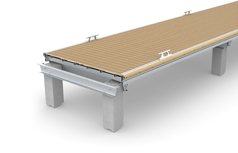 Marinatechnologies-aluminum-frame-fixed-dock-single-track-detail